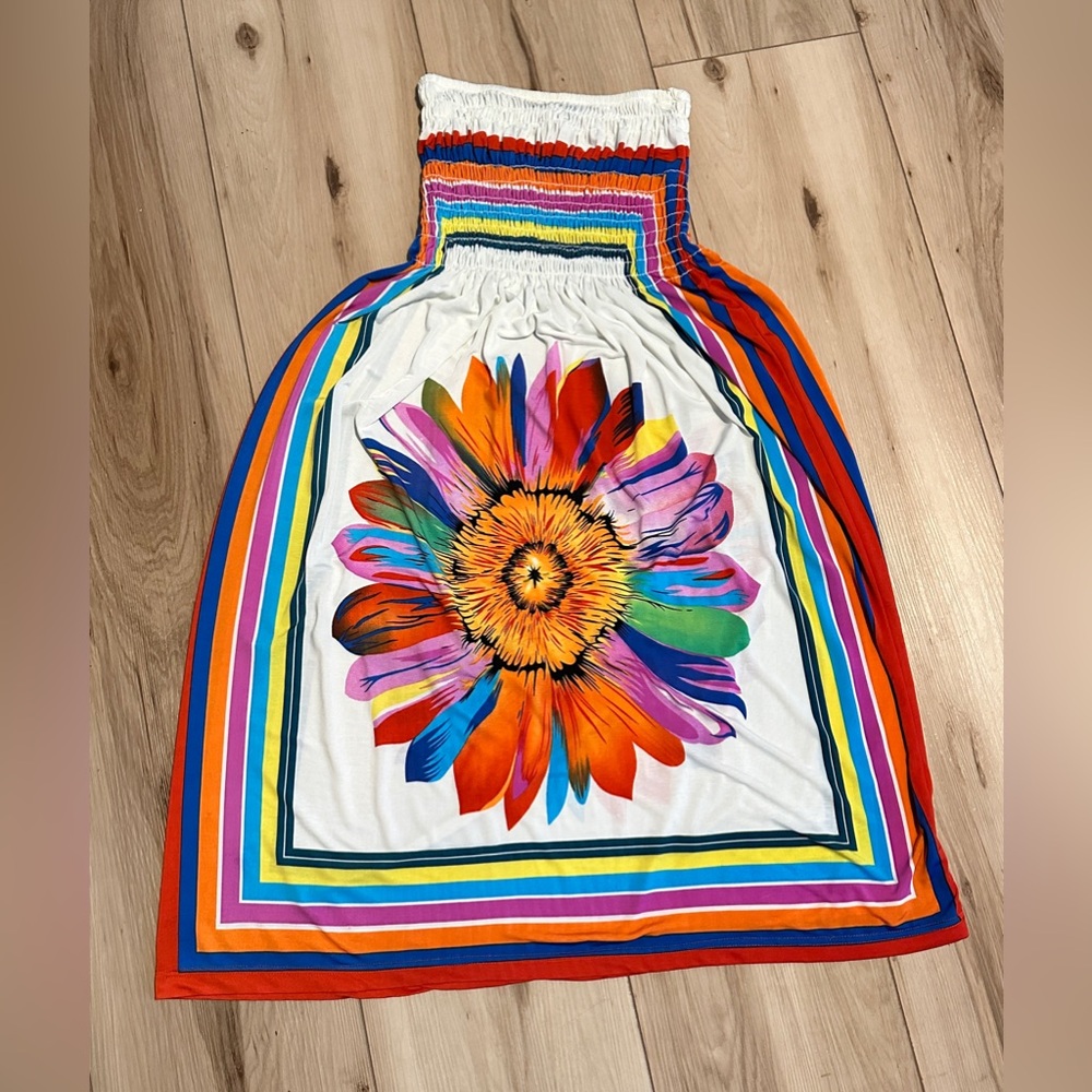 Cristinalove Multicolor Strapless Dress